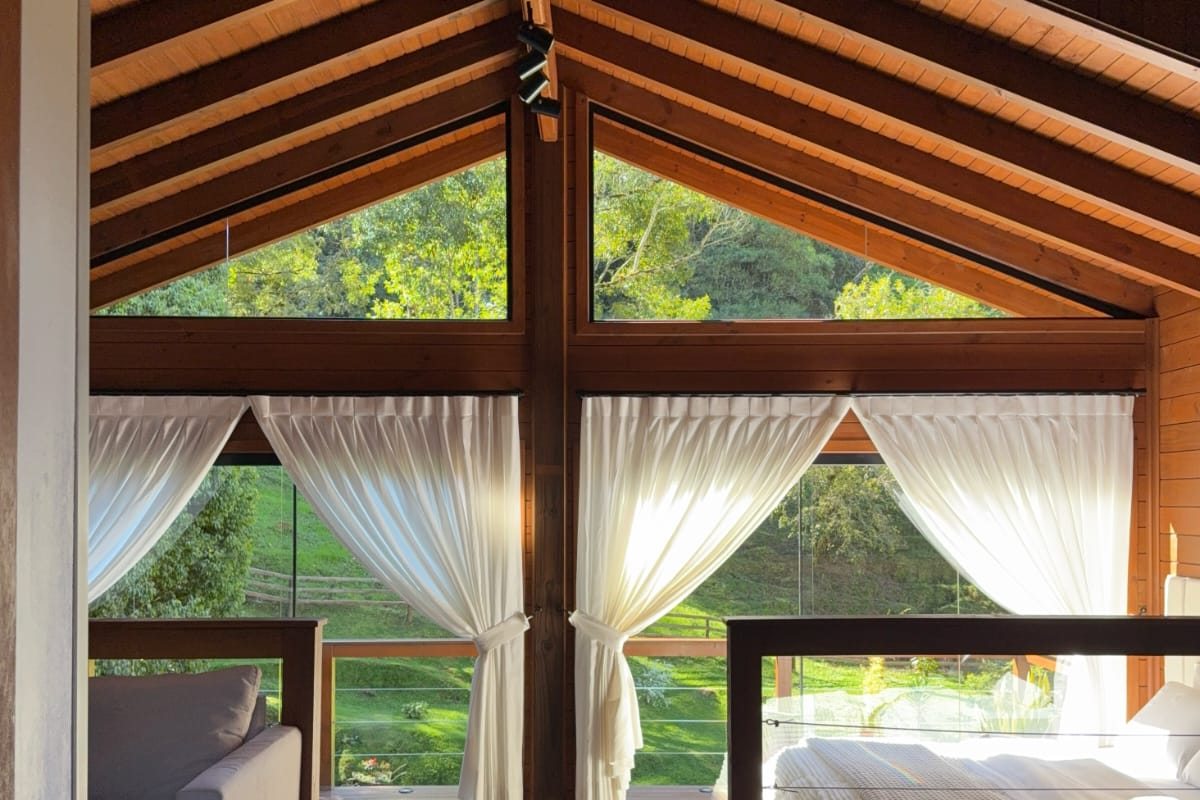 Private terrace with a jacuzzi overlooking the plains at dusk